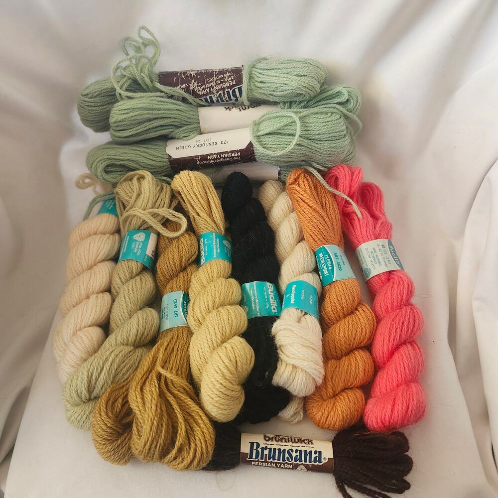 11 40 Yard Skeins Bucilla Crewel Needlepoint Wool Brunsana Persian 3 Ply B19